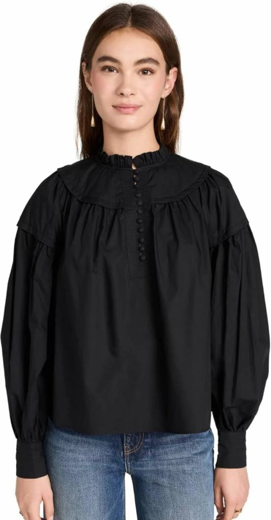 Ulla Johnson Marika Women's Floral Blouse - Boho Chic Long Sleeve Tops