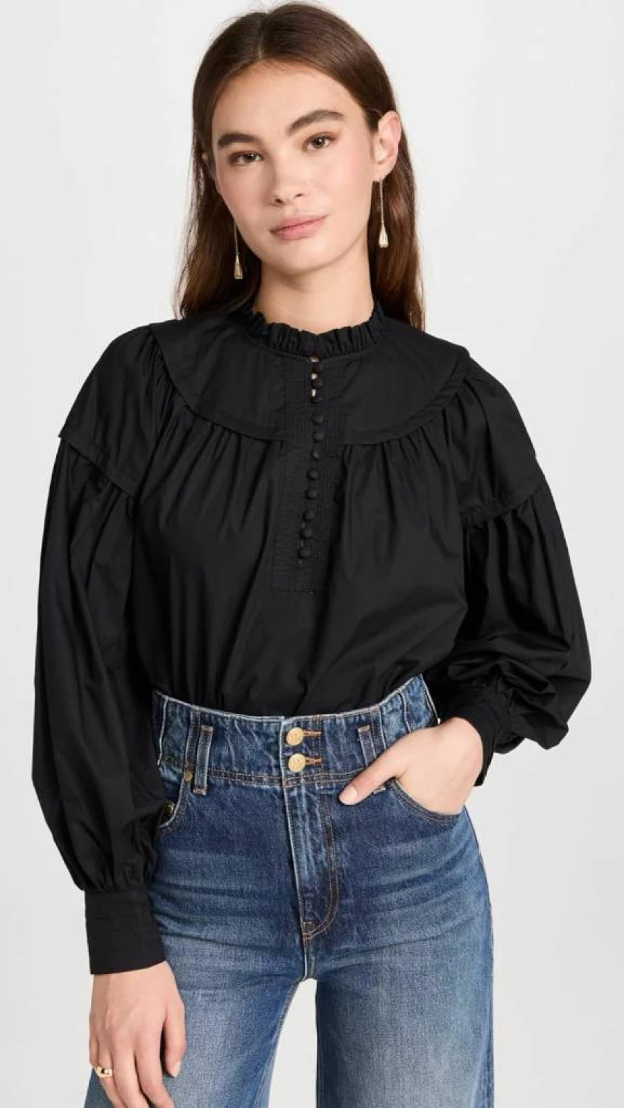 Ulla Johnson Marika Women's Floral Blouse - Boho Chic Long Sleeve Tops