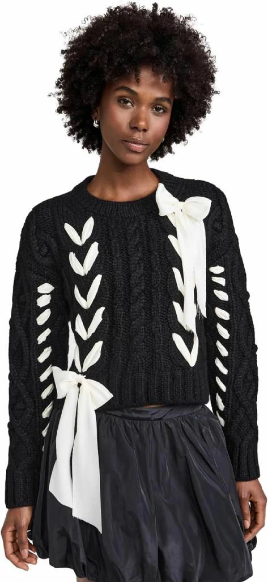 LOVESHACKFANCY Women's Parson Pullover Sweater - Feminine Knit Top