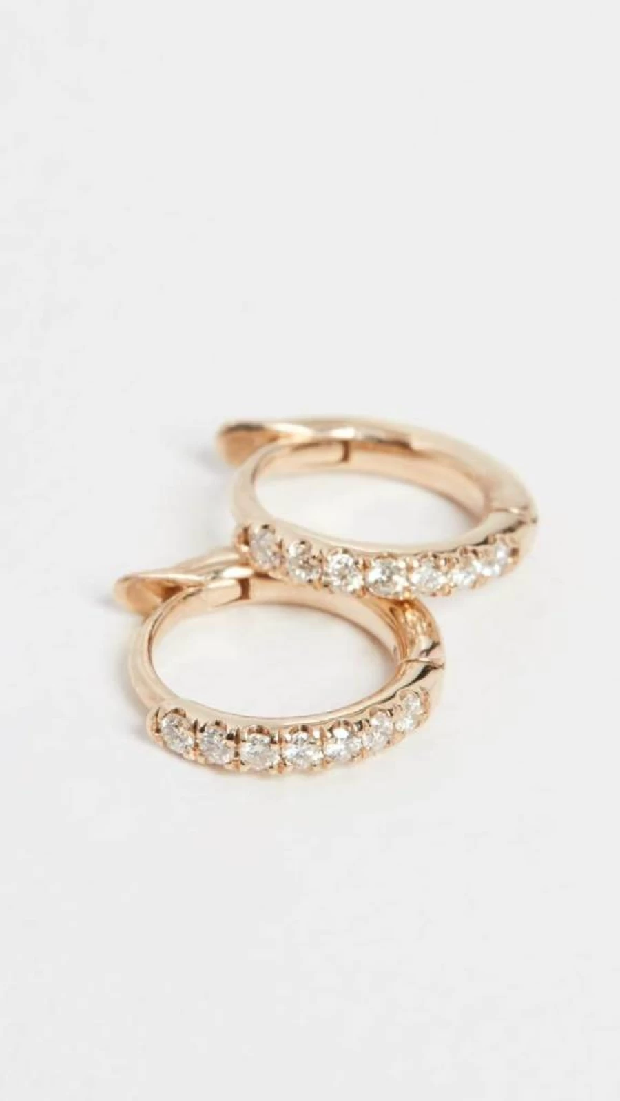 ZOE CHICCO 14K Yellow Gold Pave Diamond Huggie Hoop Earrings for Women