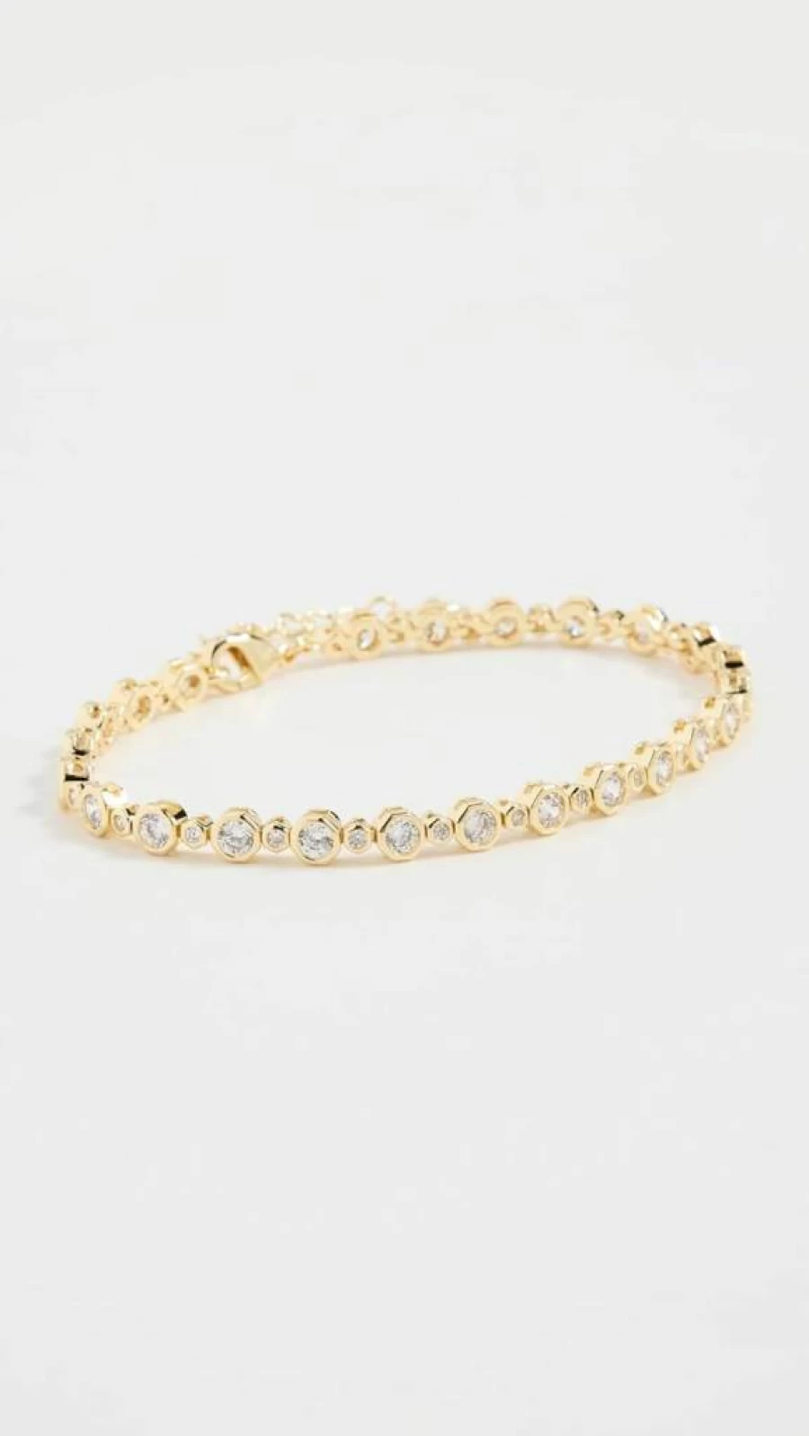 ADINA EDEN Women's Cubic Zirconia Tennis Bracelet - Graduated Bezel Set CZ Stackable Bangle for Women