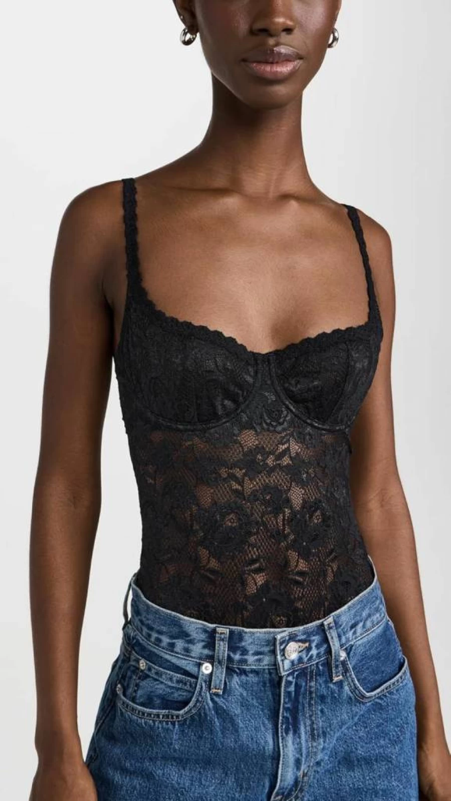 Cosabella Never Say Never Balconette Thong Bodysuit for Women - Lace Lingerie Bodysuit