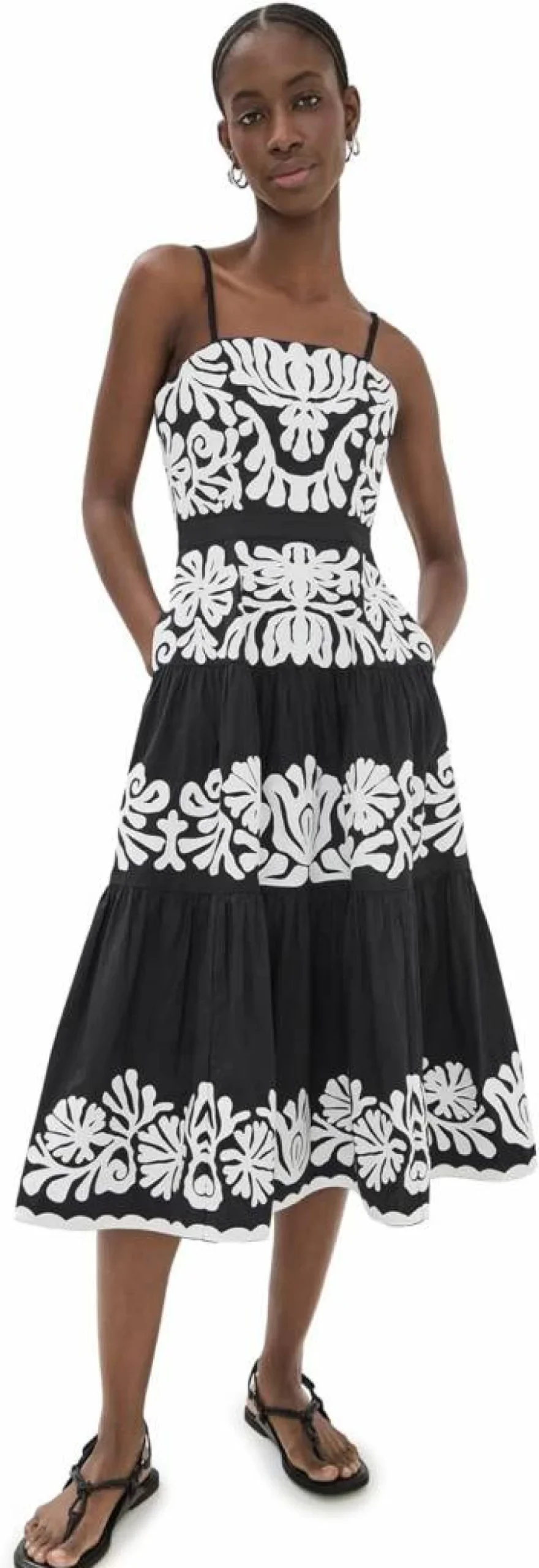 Sea Women's Agathe Floral Applique Sleeveless Summer Dress