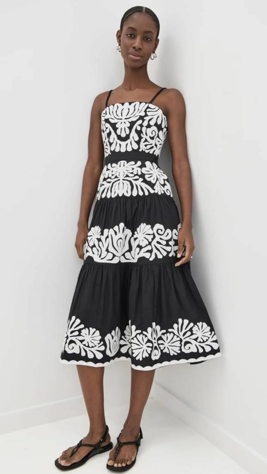 Sea Women's Agathe Floral Applique Sleeveless Summer Dress