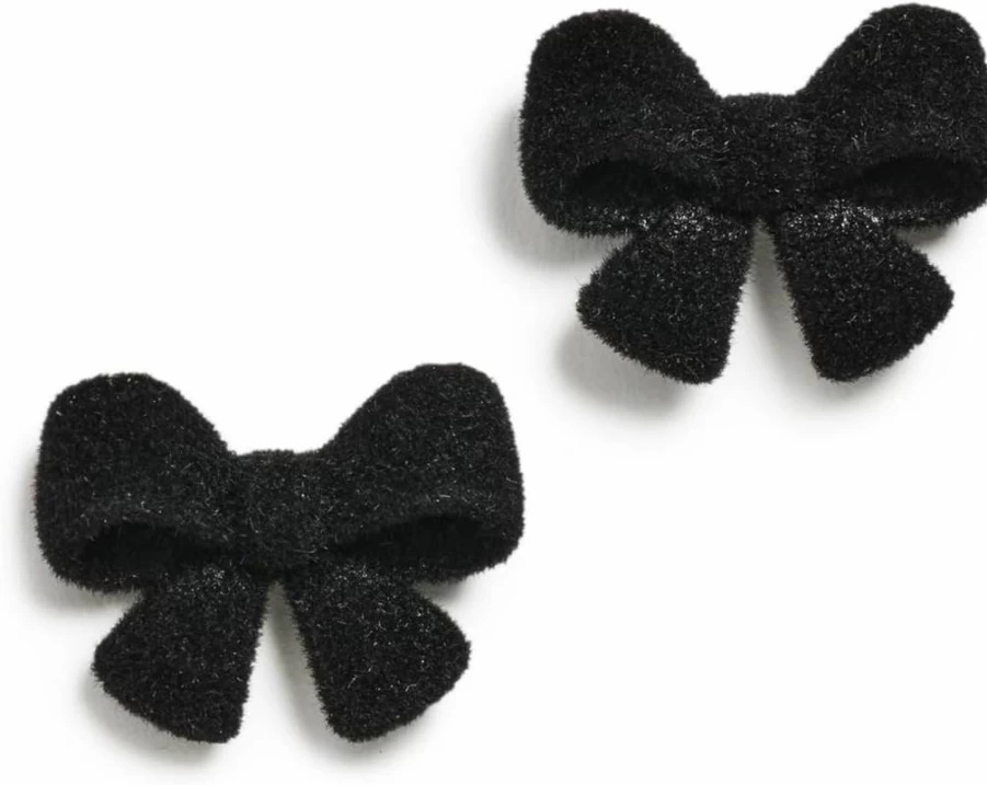 ADINA EDEN Women's Velvet Bow Tie Stud Earrings - Elegant Velvet Fashion Earrings for Women