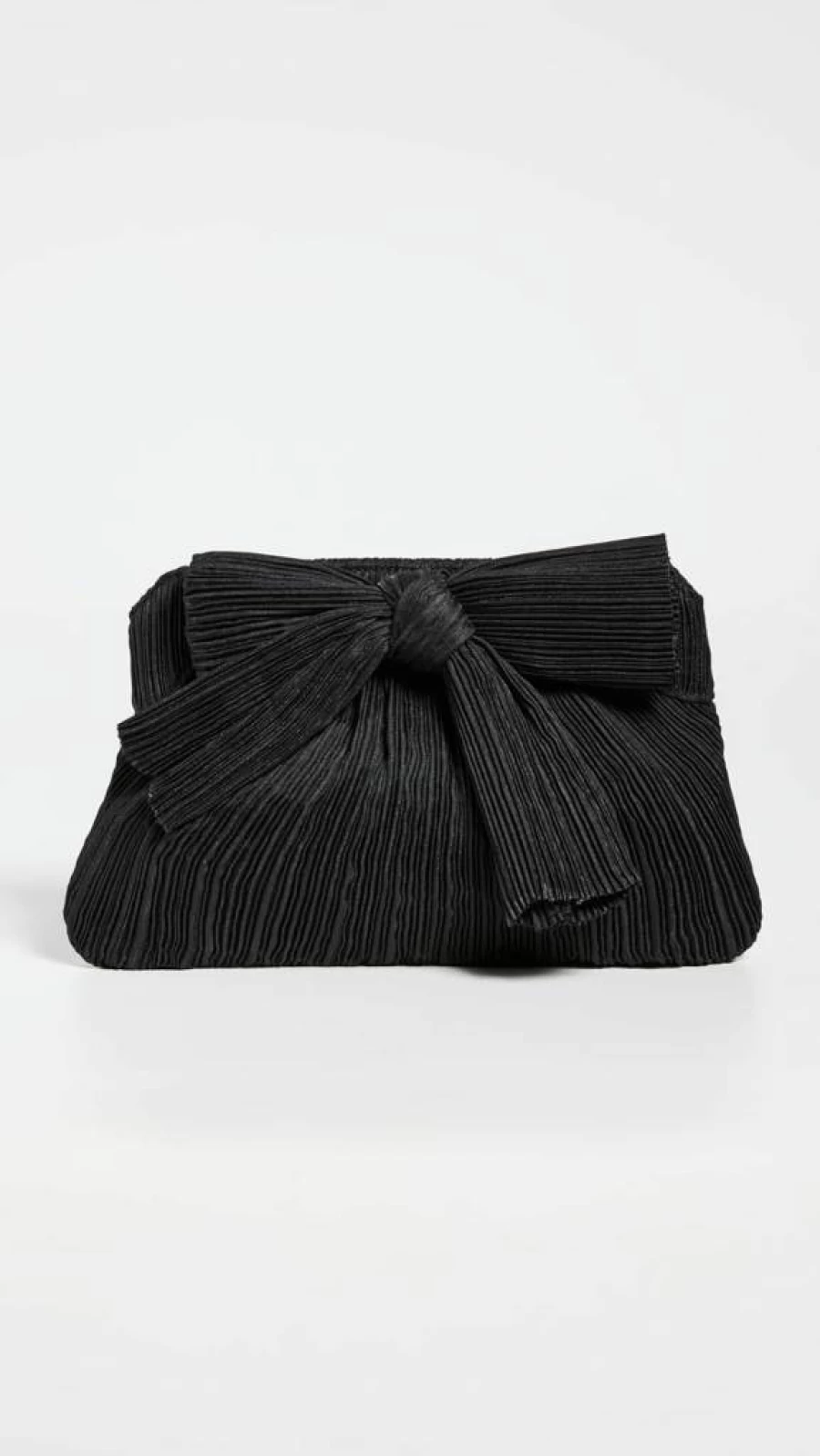 Loeffler Randall Rayne Pleated Clutch with Bow - Women's Elegant Frame Handbag for Special Occasions