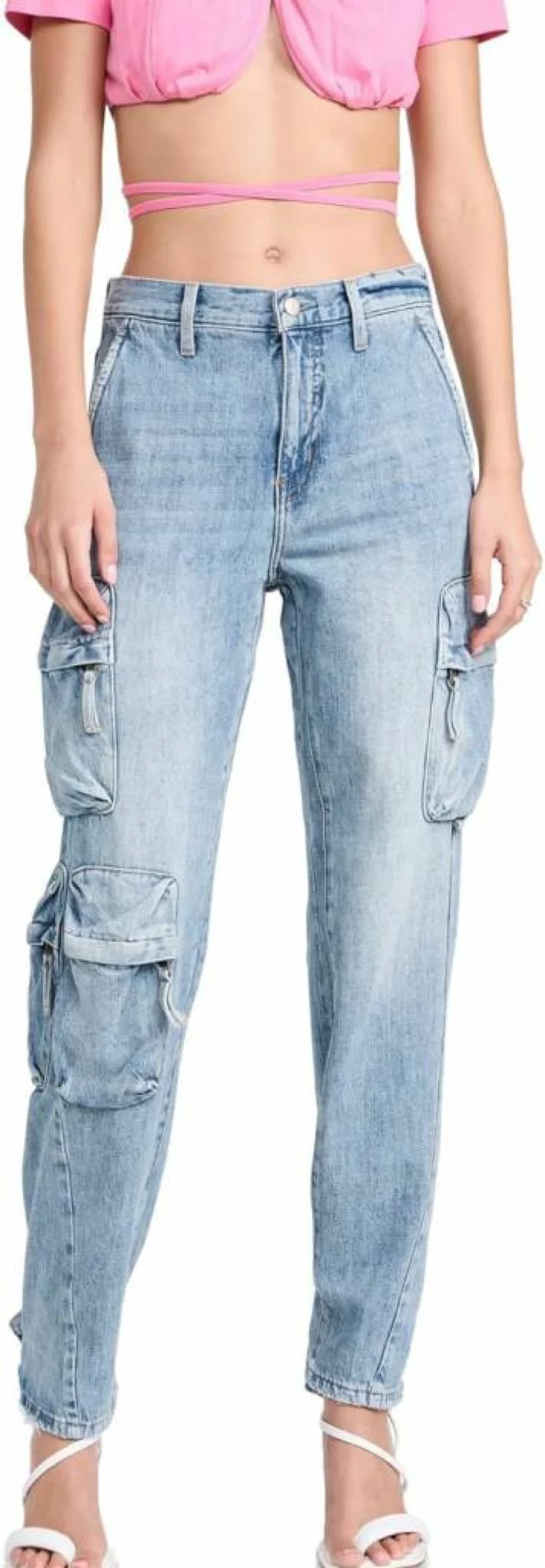 Pistola Denim Women's Bobbie Utility Jeans - High-Waisted Stretch Denim Pants with Pockets