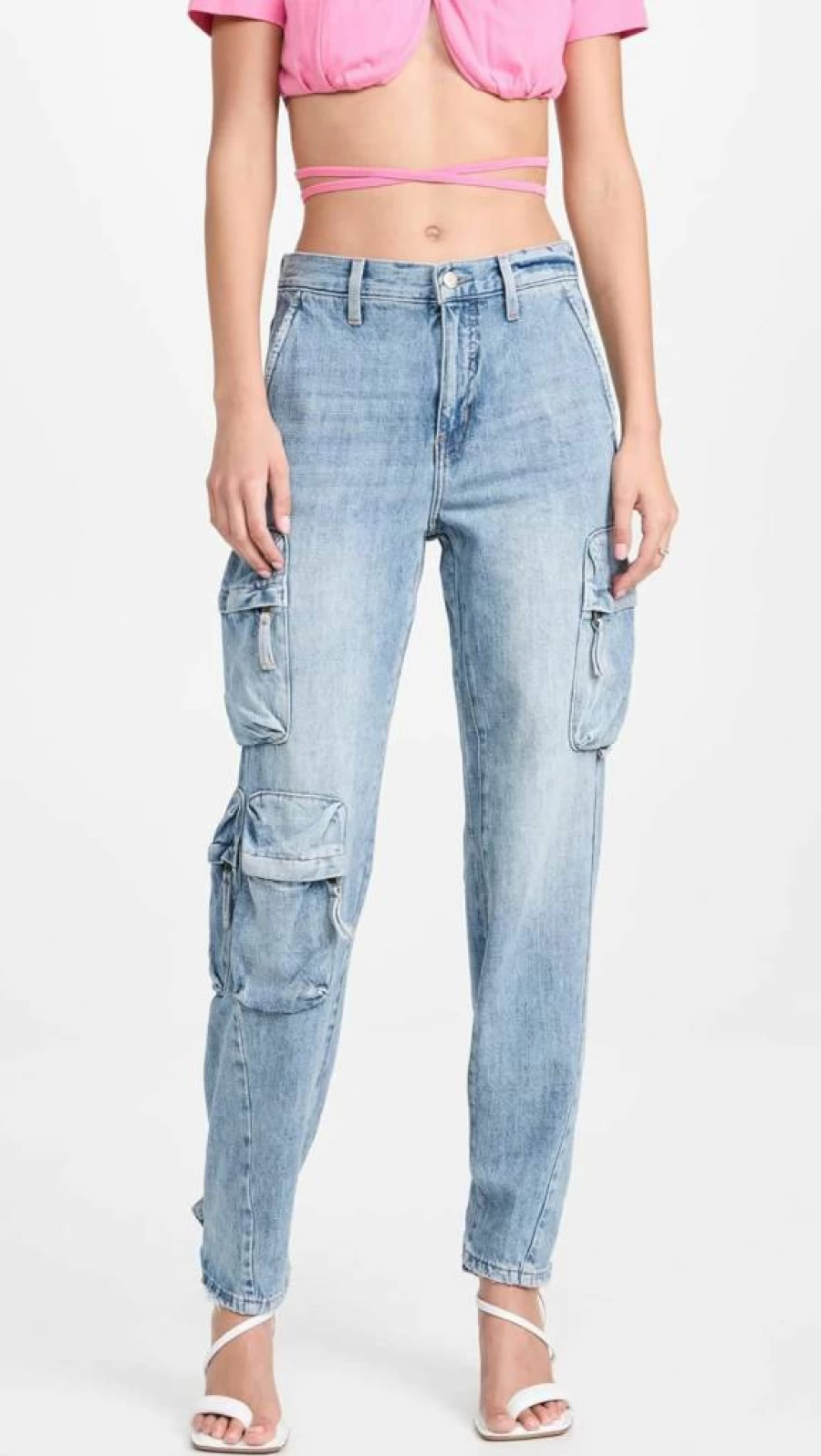 Pistola Denim Women's Bobbie Utility Jeans - High-Waisted Stretch Denim Pants with Pockets