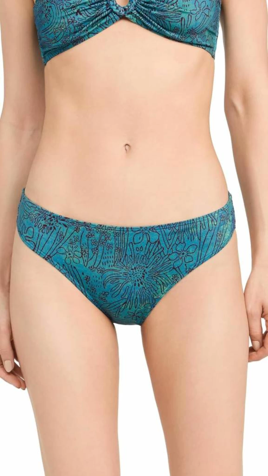Ulla Johnson Women's Dani Bikini Bottoms | High-Waisted Swimwear | Floral Print Beach Essentials