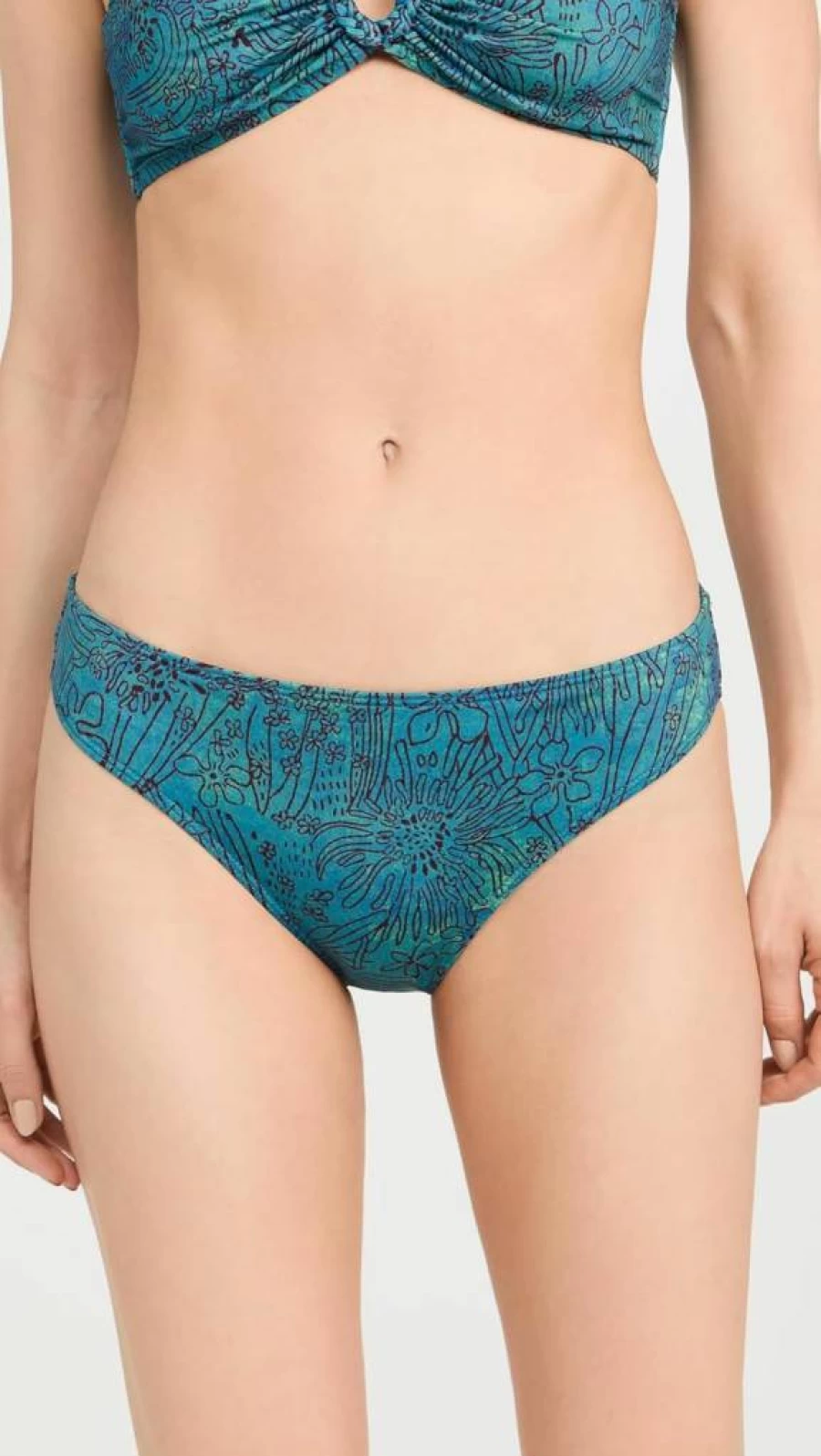 Ulla Johnson Women's Dani Bikini Bottoms | High-Waisted Swimwear | Floral Print Beach Essentials