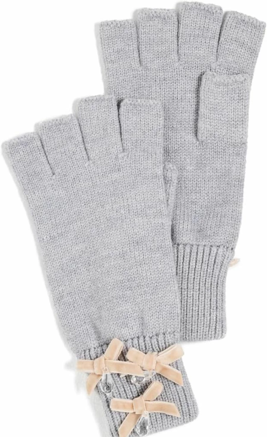 Lele Sadoughi Women's Fingerless Gloves with Bow Embellishment - Fashionable Winter Accessory