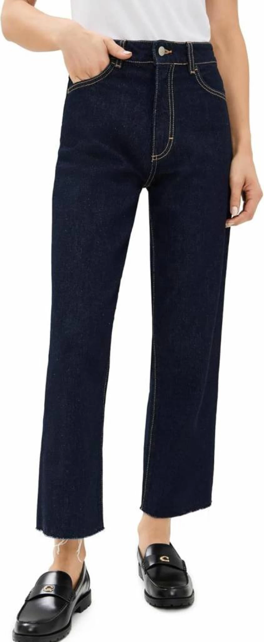 ICON DENIM LA Women's Jill High-Rise Straight Leg Jeans - Classic Blue Denim Pants for Women