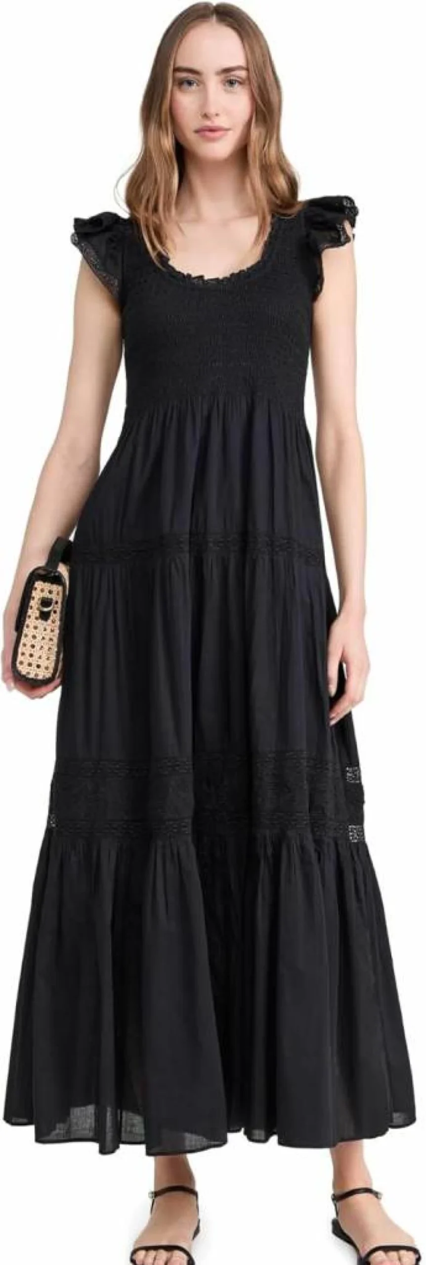 LOVESHACKFANCY Women's Chessie Floral Dress - Boho Chic Summer Dress with Ruffles