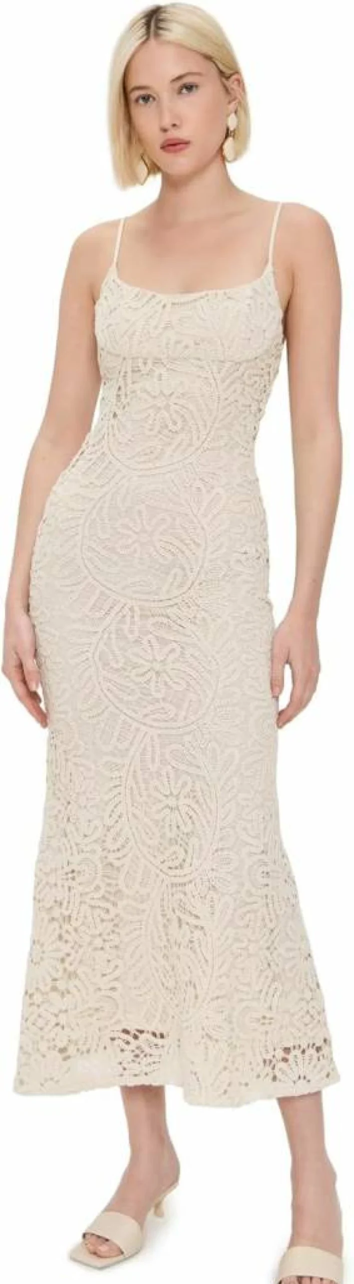 Bardot Adoni Crochet Midi Dress for Women - Boho Chic Summer Beach Dress
