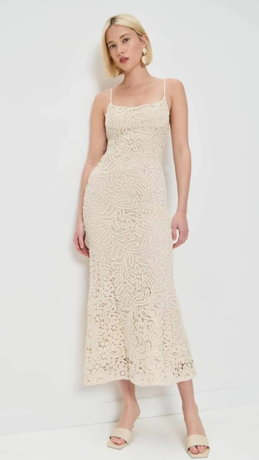 Bardot Adoni Crochet Midi Dress for Women - Boho Chic Summer Beach Dress
