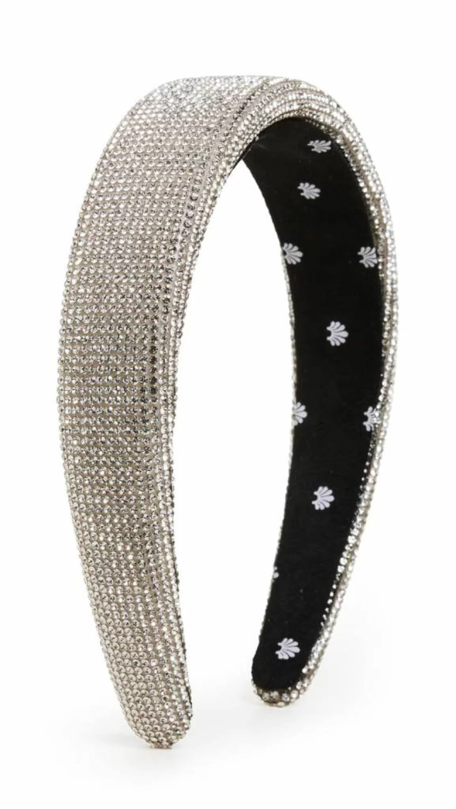 Lele Sadoughi Women's Silver Crystal Alice Headband – Clear Rhinestone Hair Accessory One Size