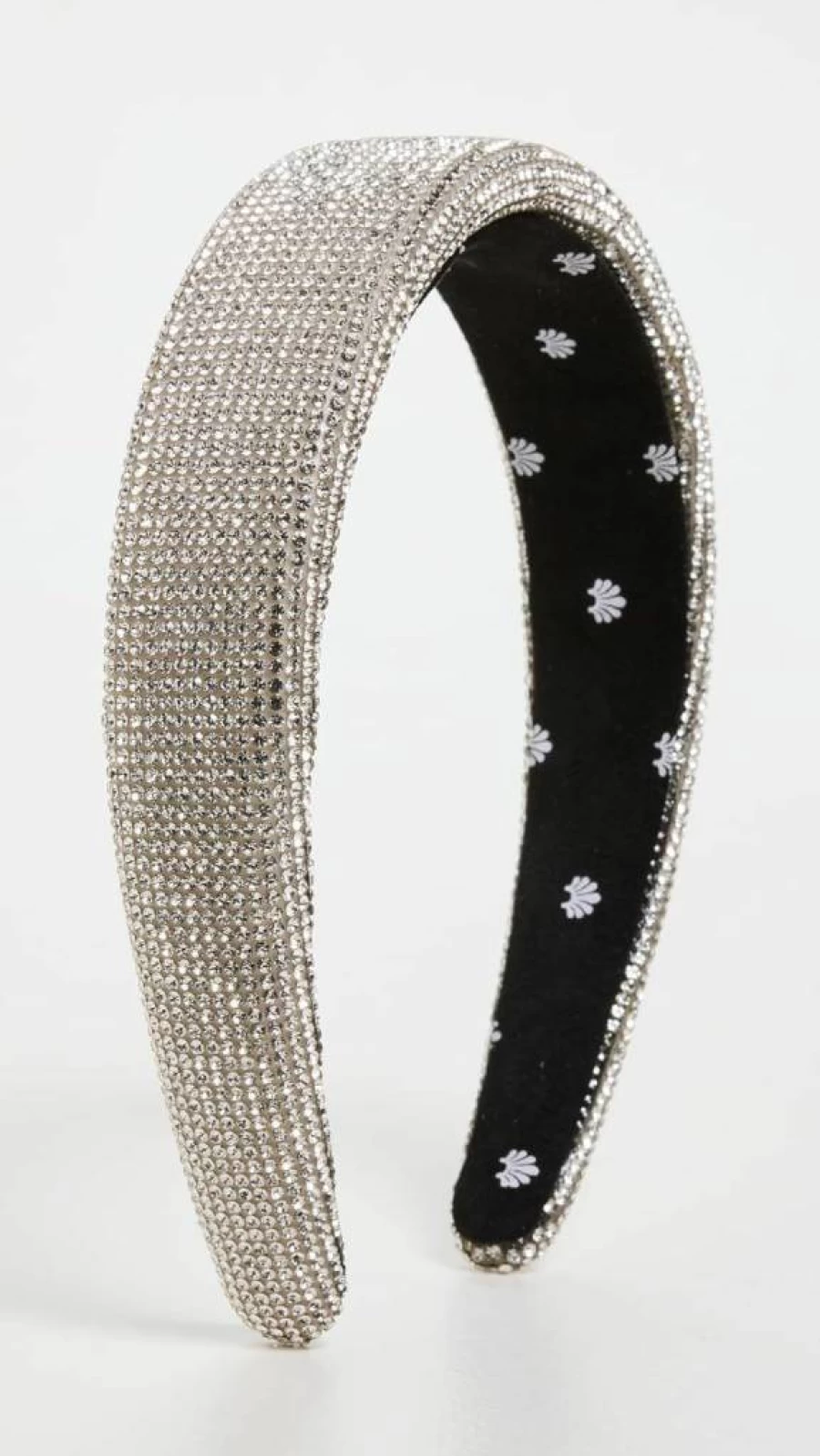Lele Sadoughi Women's Silver Crystal Alice Headband – Clear Rhinestone Hair Accessory One Size