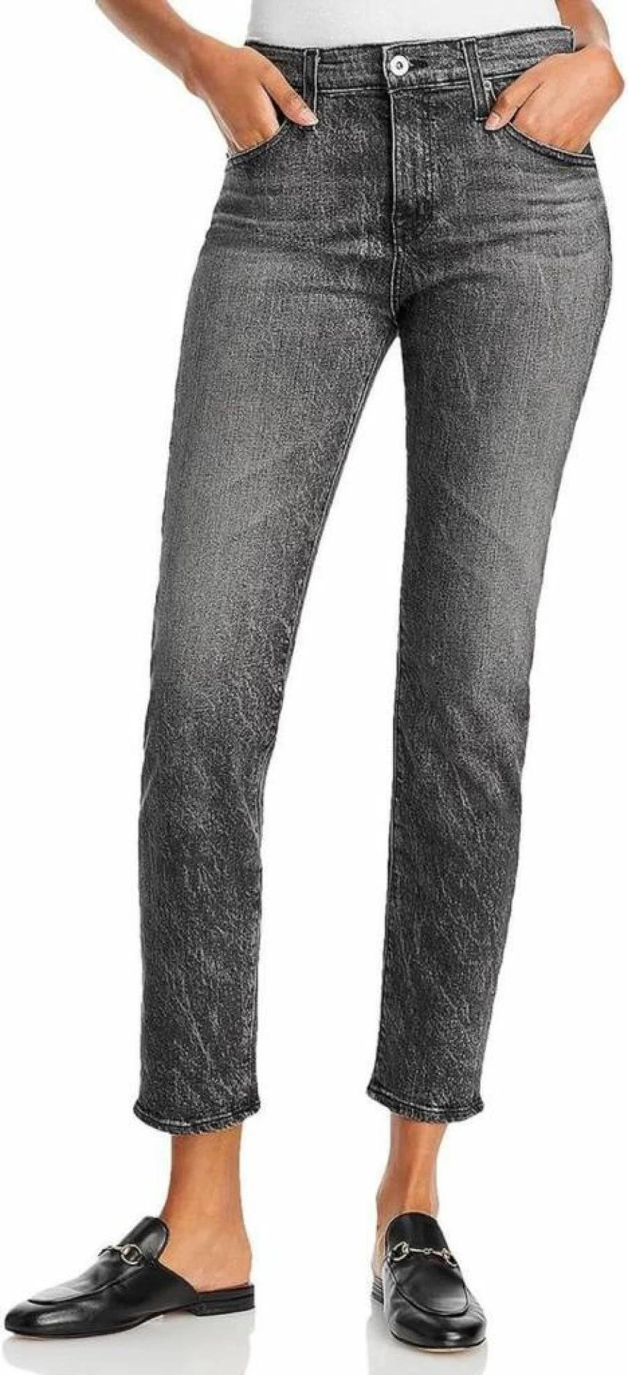 AG Adriano Goldschmied Women's Ex-Boyfriend Distressed High-Waisted Slim Fit Jeans