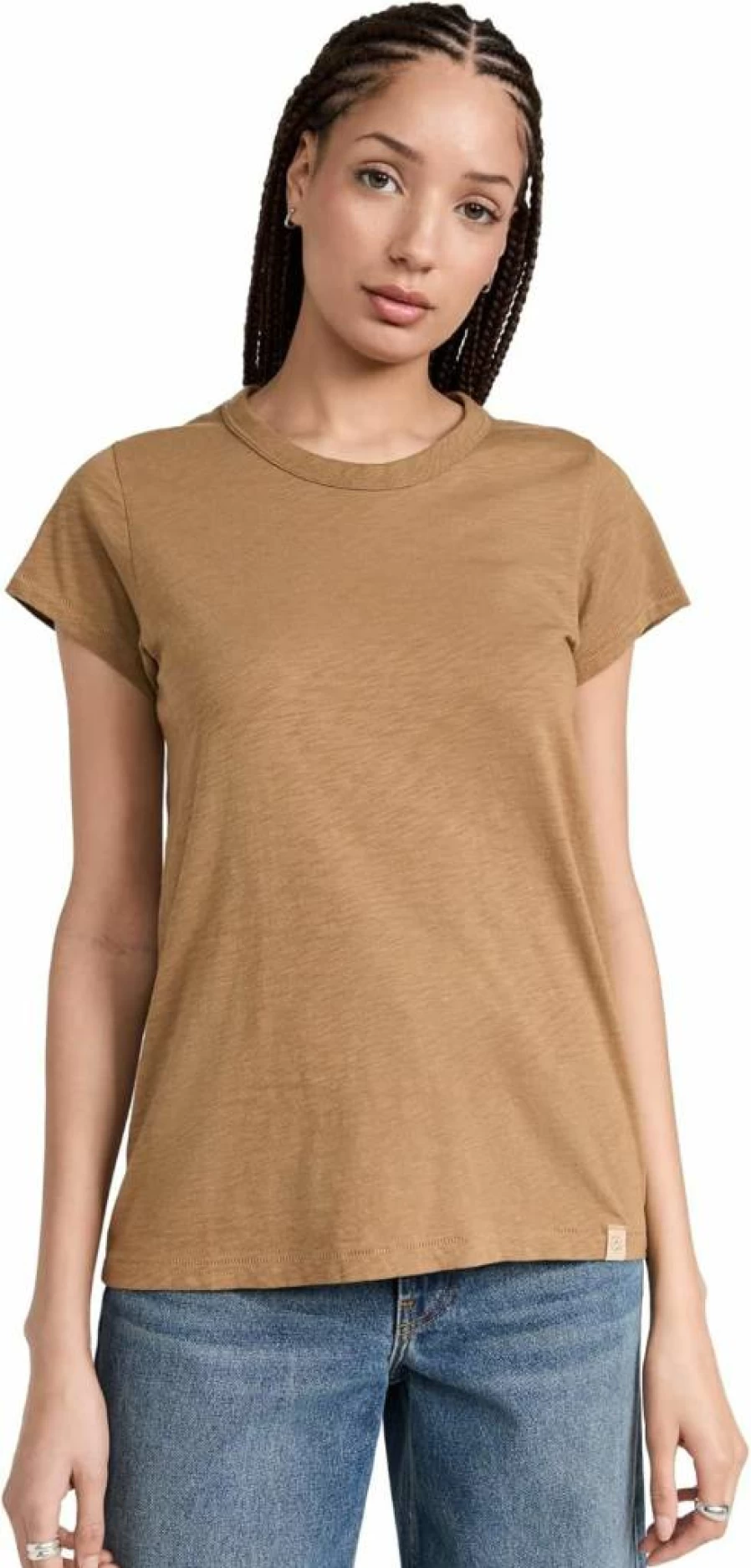 Rag & Bone Women's Slub Knit Short Sleeve T-Shirt | Casual Cotton Top