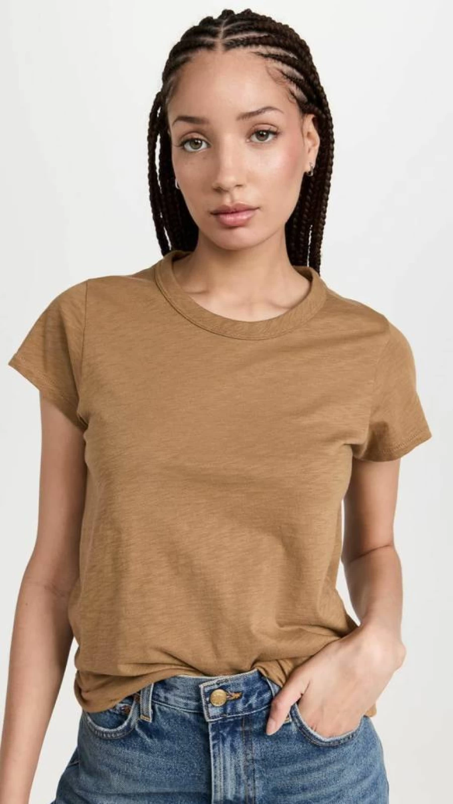 Rag & Bone Women's Slub Knit Short Sleeve T-Shirt | Casual Cotton Top