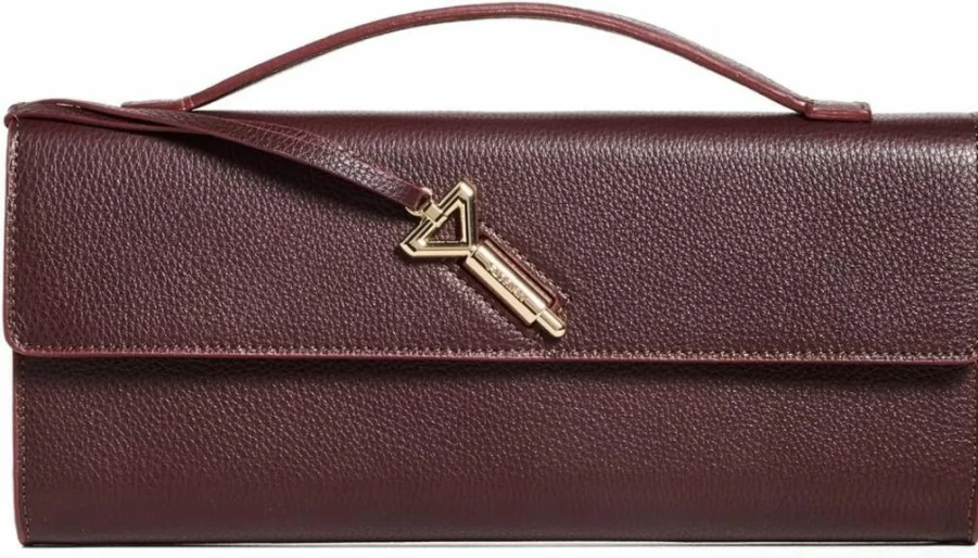Florian London Anya Brown Leather Clutch for Women - Elegant Handbag