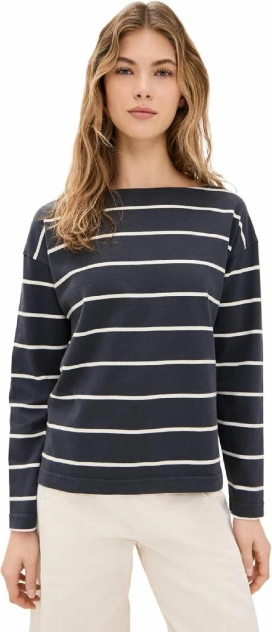 Faherty Women's Boatneck Jersey Top - Soft Sporty Comfort for Casual Wear