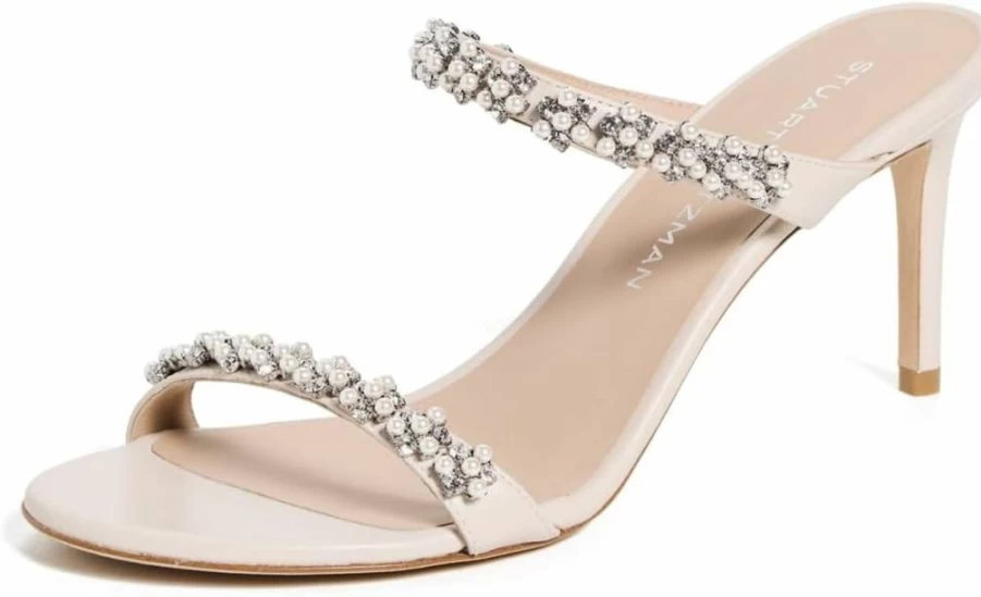 Stuart Weitzman Women's Poppy 75mm Slide Sandals Heels - Elegant Comfort Summer Shoes