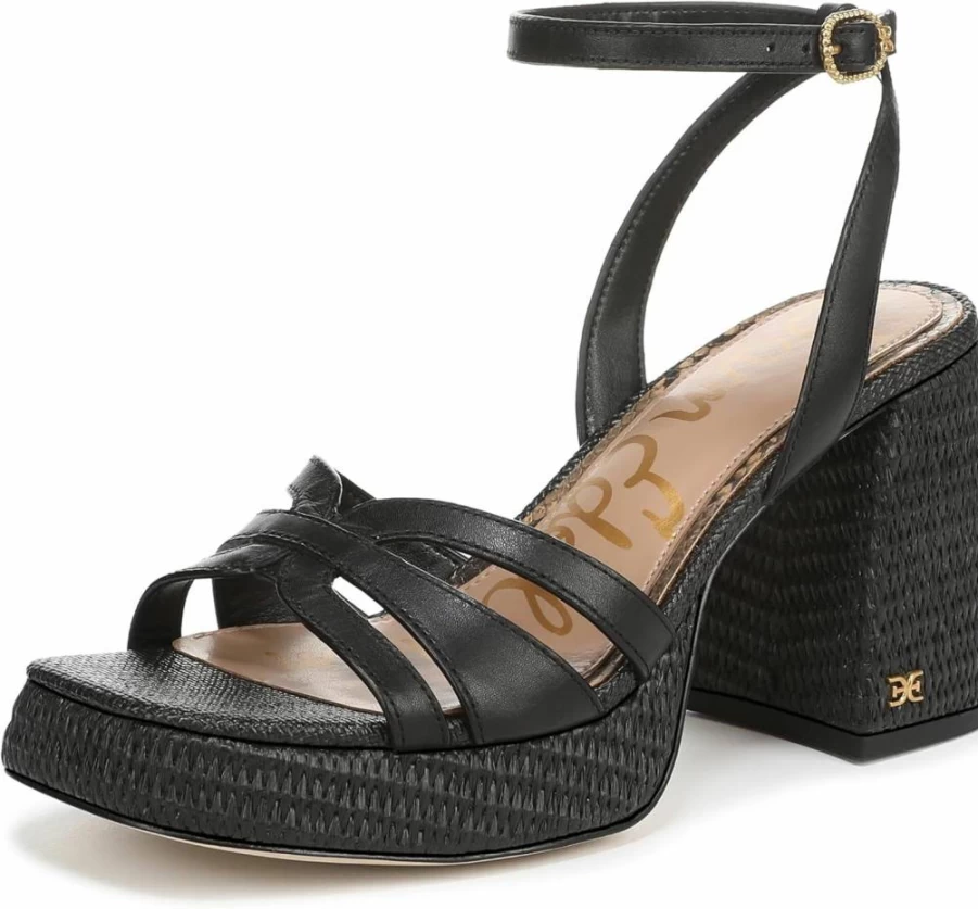 Sam Edelman Women's Reese Heeled Sandals – Stylish Comfortable Dress Sandals for Women