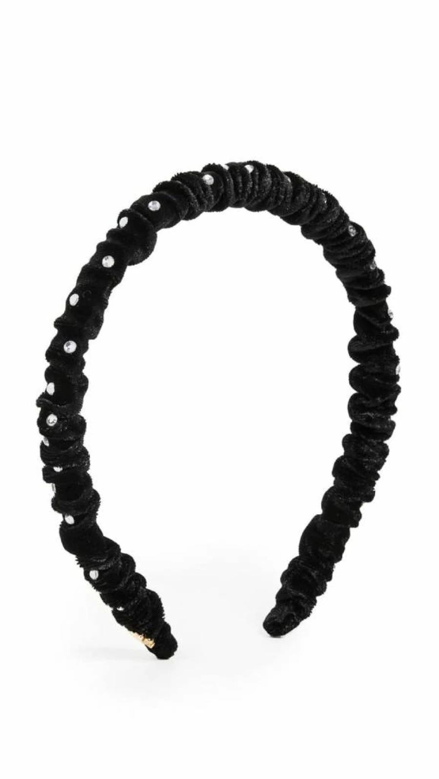 Lele Sadoughi Women's Jessie Black Velvet Headband with Crystal Embellishments – Luxurious Hair Accessory