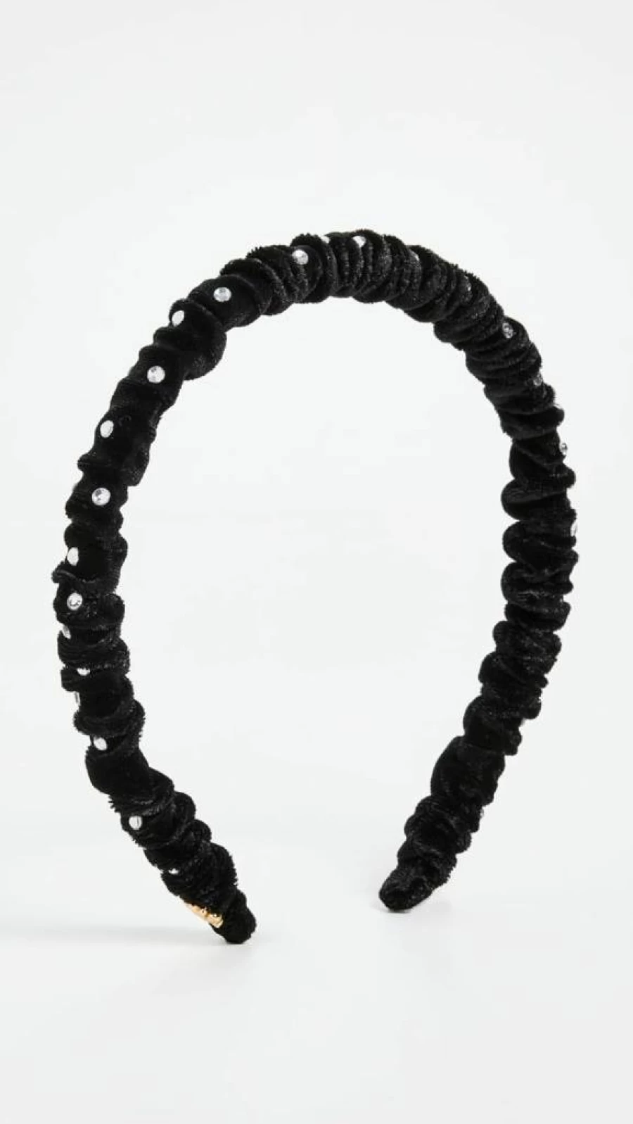 Lele Sadoughi Women's Jessie Black Velvet Headband with Crystal Embellishments – Luxurious Hair Accessory