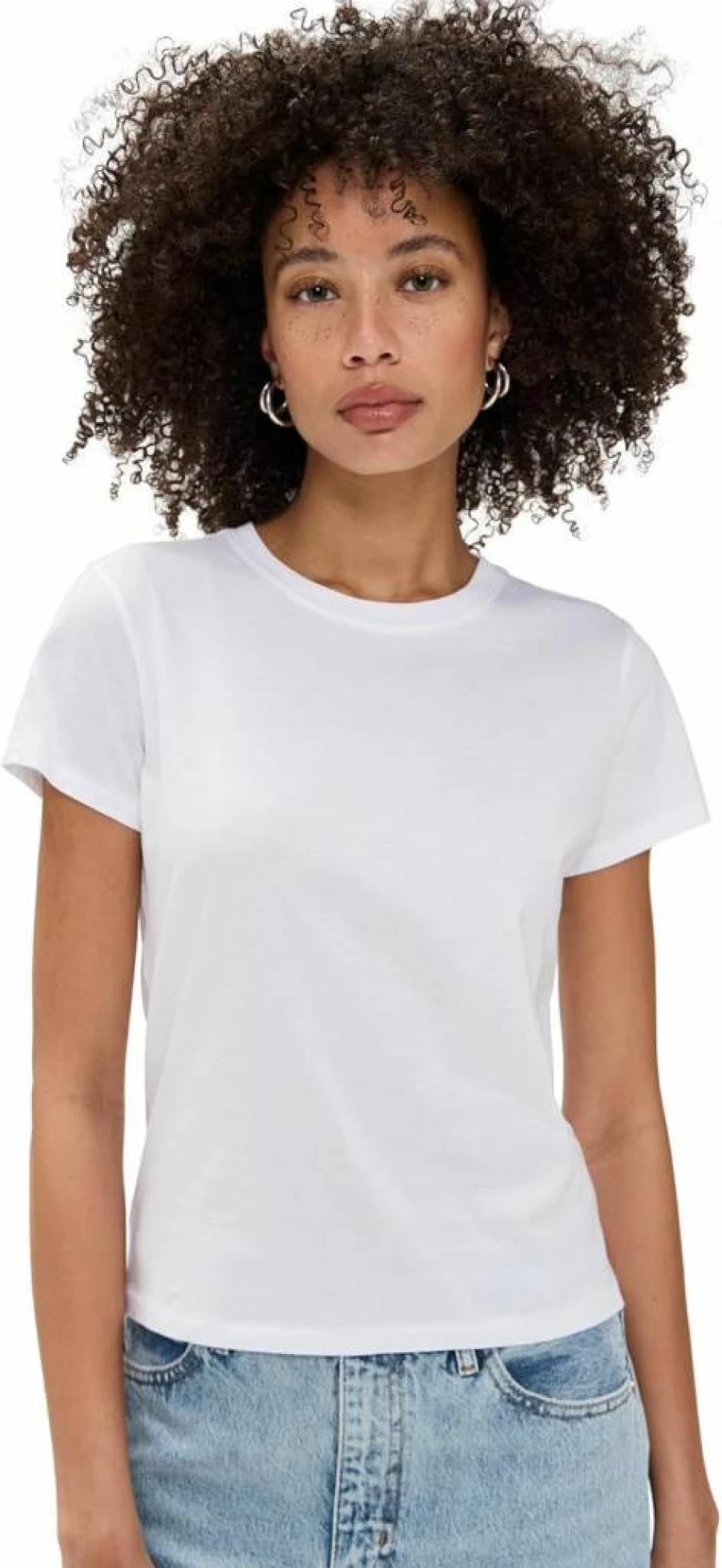 FRAME Women's The Baby Tee - Classic Fit Short Sleeve T-Shirt