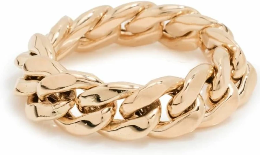 ZOE CHICCO 14K Gold Chunky Chain Ring for Women - Heavy Metal Statement Jewelry