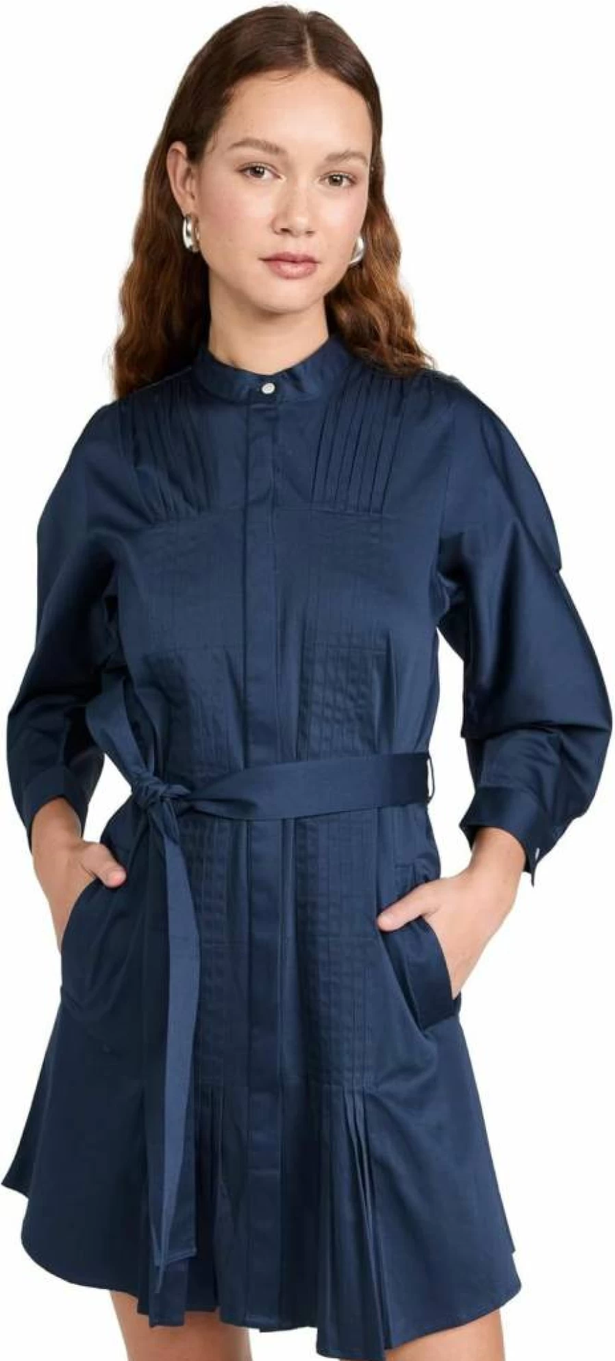 TRUTH Women's Dina Button-Down Shirt Dress Casual Long Sleeve Stylish Tunic Top