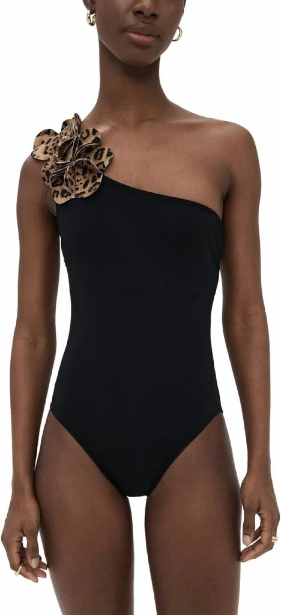 Karla Colletto Women's Izzy One Shoulder Swimsuit with Shelf Bra - Elegant One-Piece Bathing Suit