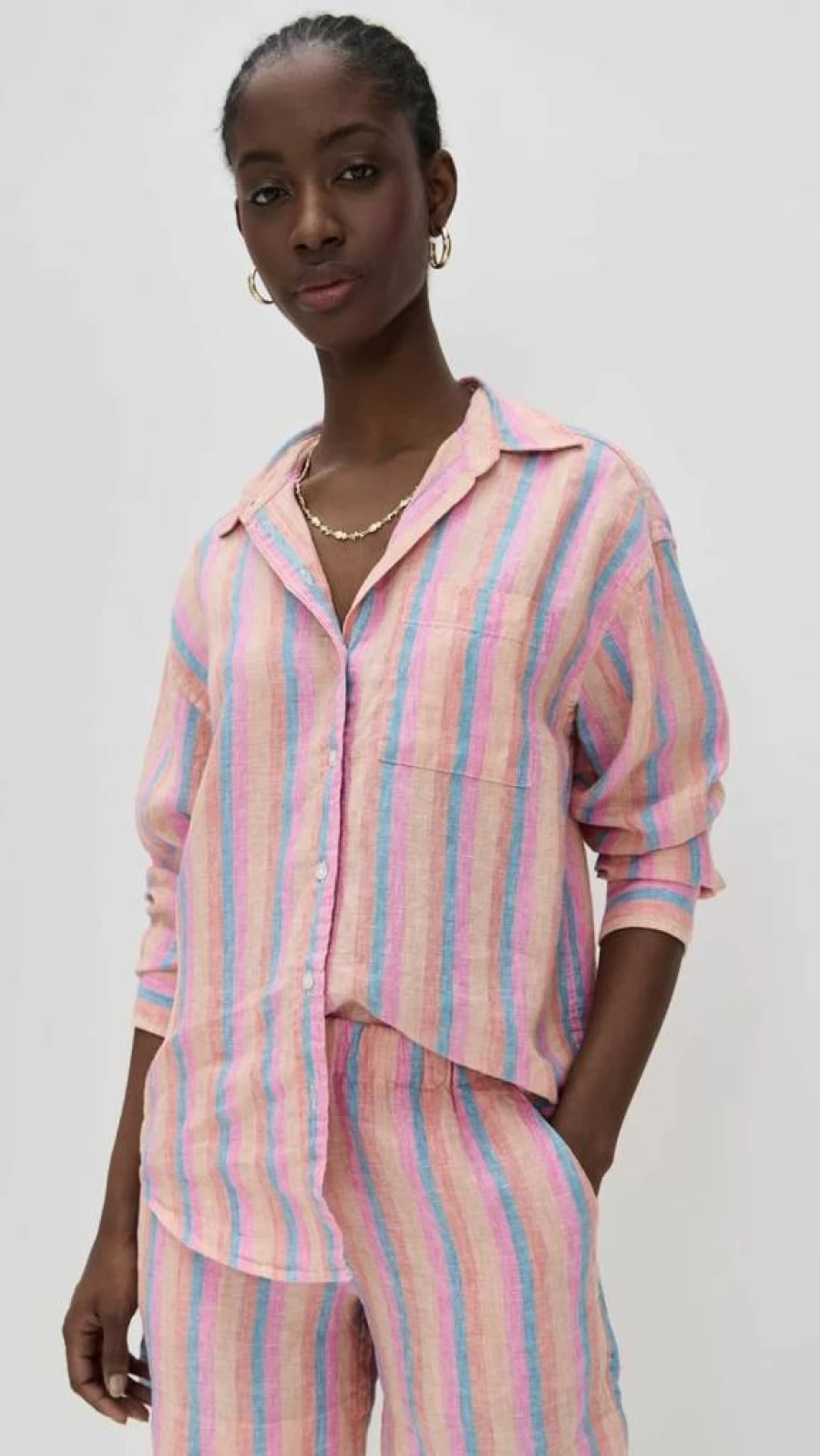 Faherty Women's Laguna Linen Shirt - Relaxed Fit Casual Top