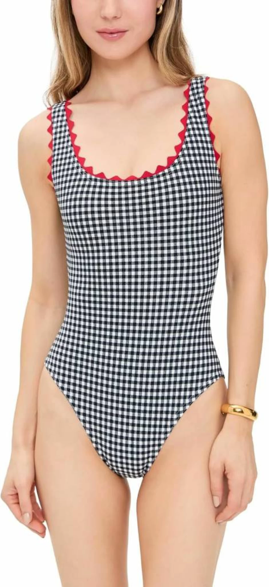Karla Colletto Women's Livvy Underwire Tank Swimsuit One Piece Round Neck Silent Design