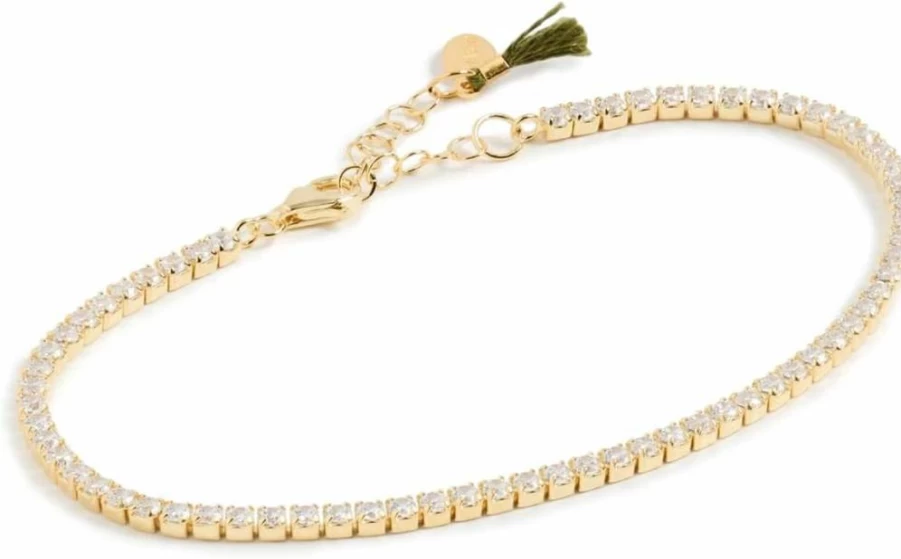 SHASHI Women's Diamond Tennis Bracelet - Elegant Sterling Silver Gold Plated Gift for Her