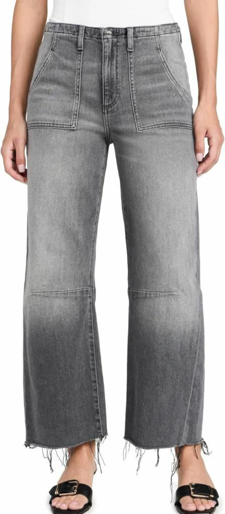 LE JEAN Women's High-Waisted Utility Barrel Pants - Soft Stretch Trousers for Comfort & Style