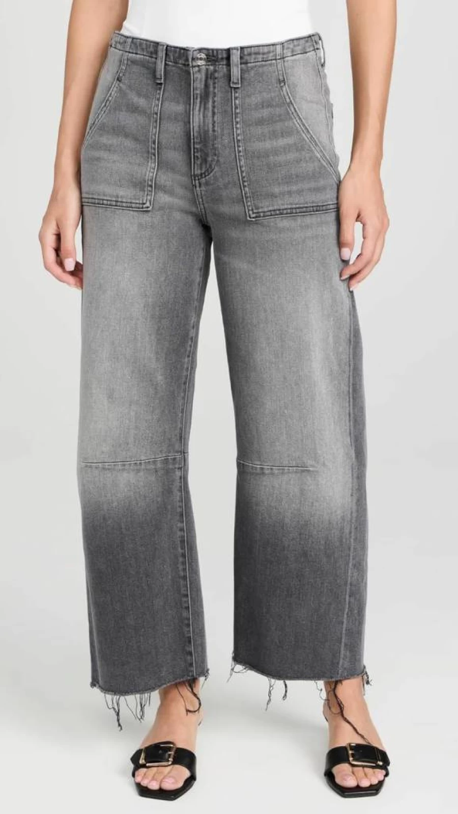 LE JEAN Women's High-Waisted Utility Barrel Pants - Soft Stretch Trousers for Comfort & Style