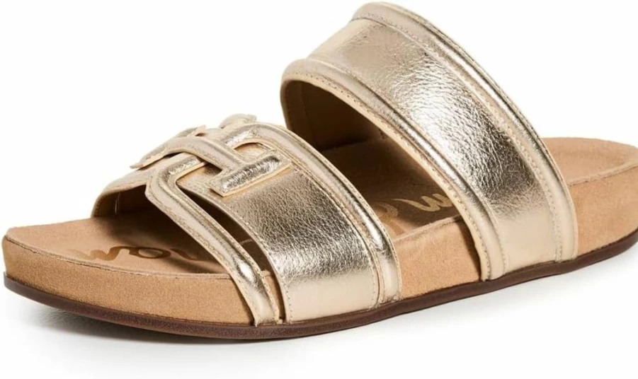 Sam Edelman Women's Rowan Slide Sandal | Comfortable Summer Slide Sandals for Women | Casual Leather Slides