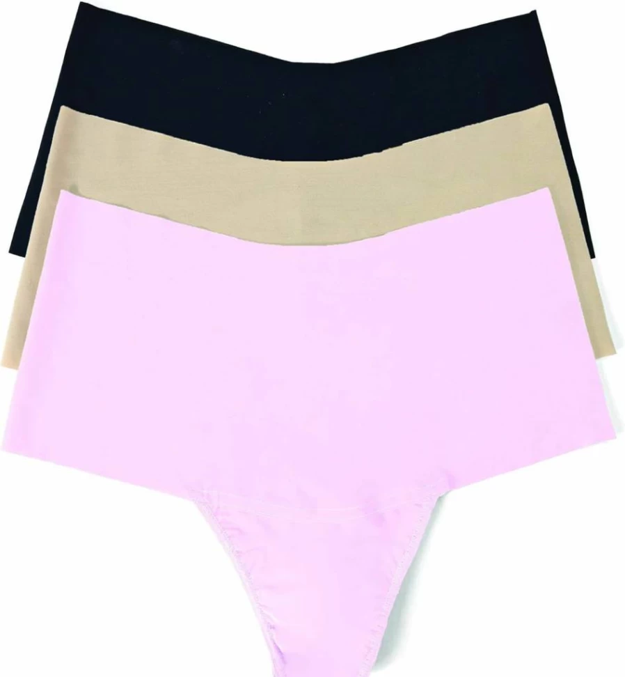 Hanky Panky High Waisted Thong for Women - Breathe Collection in Black, Taupe, Bliss - Medium Size, Handcrafted Nylon Underwear - Sizes S to XL