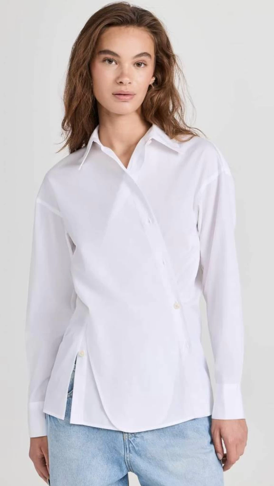 Vince Women's Convertible Button-Down Shirt - Stylish & Versatile Blouse for Casual & Formal Wear