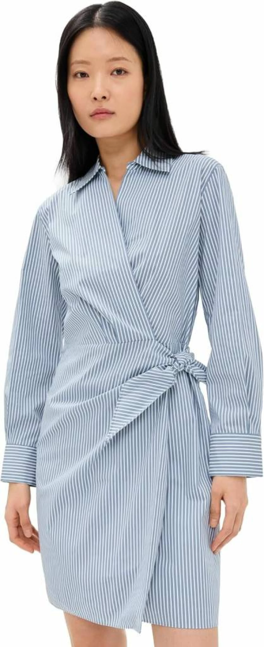 Vince Women's Striped Wrap Dress - Classic Black & White Style
