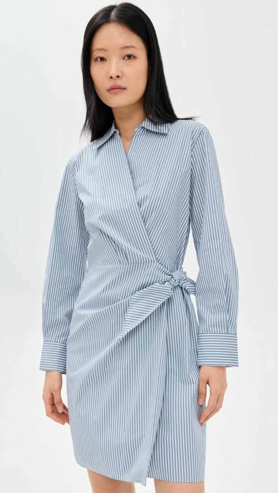 Vince Women's Striped Wrap Dress - Classic Black & White Style