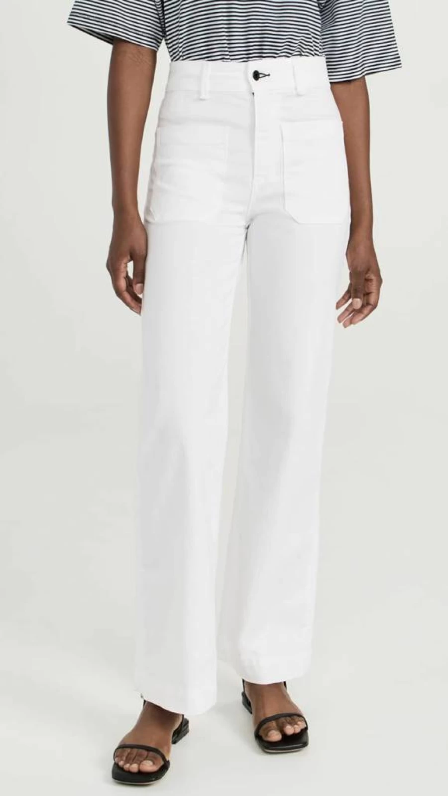 ASKK NY Women's High-Waisted Sailor Pants - Trendy Wide Leg Casual Trousers for Women
