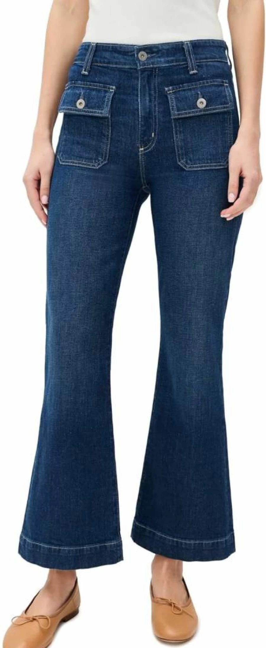AG Adriano Goldschmied Women's Bonnie Relaxed Flare Jeans Mid Rise Vintage Denim Pants