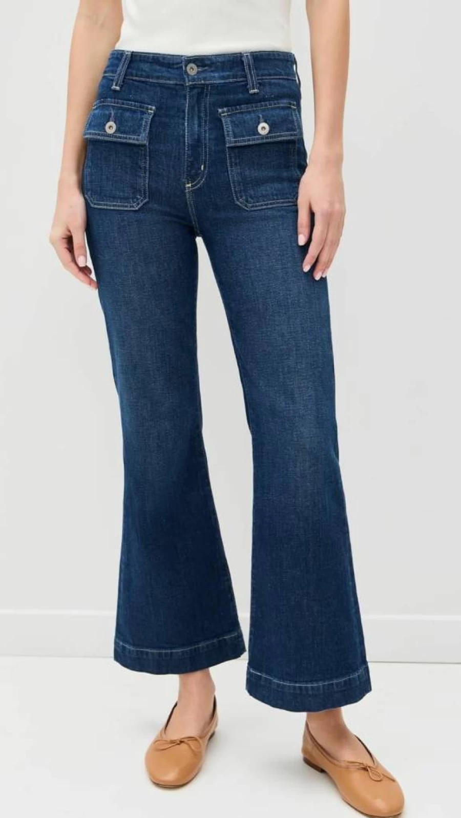 AG Adriano Goldschmied Women's Bonnie Relaxed Flare Jeans Mid Rise Vintage Denim Pants