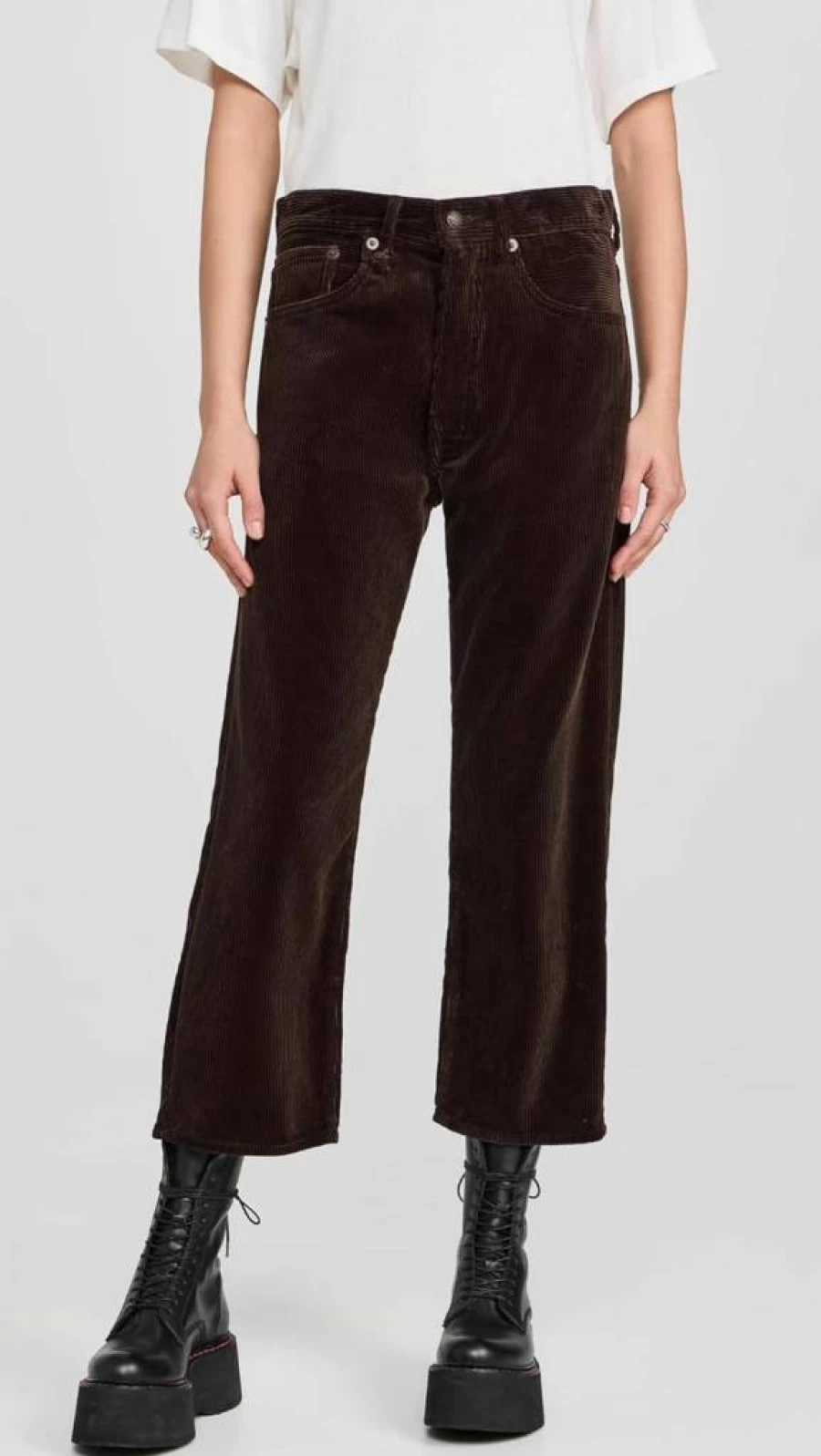 R13 Women's X-BF Stretch Corduroy Skinny Jeans - High Waist Vintage Denim Pants