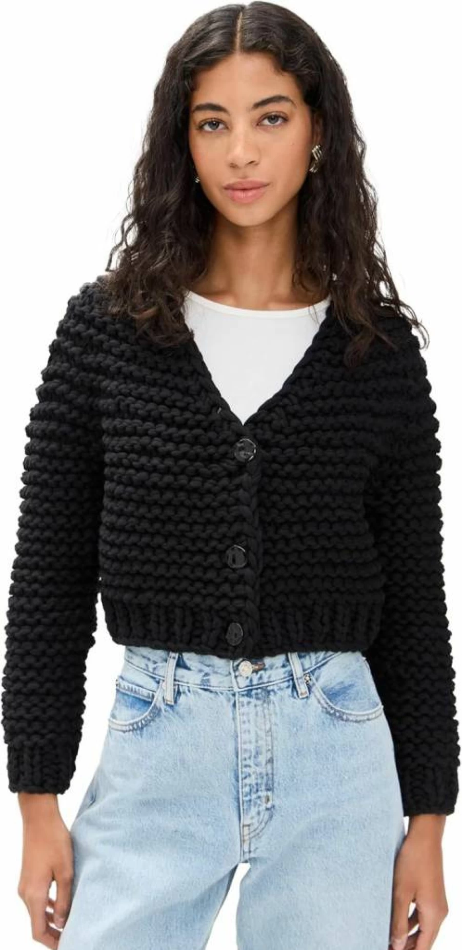 FRAME Women's The Bubble Knit Cardigan - Oversized Soft Chunky Sweater Coat