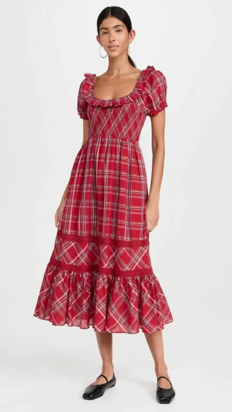 LOVESHACKFANCY Women's Gerania Floral Summer Dress - Boho Chic Maxi Dress for Women